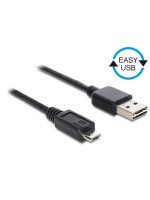 USB2.0-cable Easy A-MicroB: 0.5m, black , A Stecker beidseitig einsteckbar