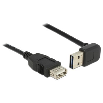 USB2.0-Kabel Easy A-A: 0.5m, schwarz, A Stecker nach oben oder unten gewinkelt USB2.0-Kabel Easy A-A: 0.5m, schwarz, A Stecker nach oben oder unten gewinkelt