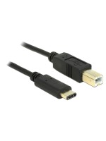 USB2.0-cable TypC - B : 50cm, black , max. 480Mbps, Typ-C