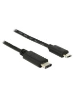 USB2.0-cable TypC - MicroB: 50cm, black , max. 480Mbps, Typ-C