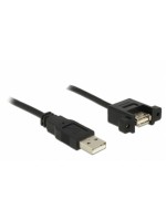 USB2.0-Kabel A-A: 25cm,zum einseitig Einbau, Stecker-Buchse, mit Schrauben