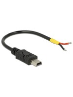 Delock USB Mini-B cable - 2Pol Strom, 10cm, USB Mini-B Stecker auf offene cableende