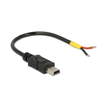 Delock USB Mini-B Kabel - 2Pol Strom, 10cm, USB Mini-B Stecker auf offene Kabelende