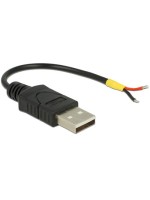 Delock USB-A cable - 2Pol Strom, 10cm, USB-A Stecker auf offene cableende