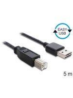 USB2.0-cable Easy A-B: 5m, USB-A Seite beidseitig einsteckbar