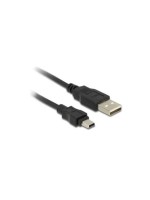 USB-mini-cable 3m A-MiniB,USB 2.0 black , for Digitalcameras and externe 2,5 HDDs