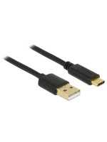 USB2.0-Kabel A-TypC: 3m, schwarz, max. 480Mbps, A auf Typ-C