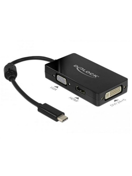 Delock Multiadaptateur 63925 USB-C - DVI-D/HDMI/HDMI/VGA