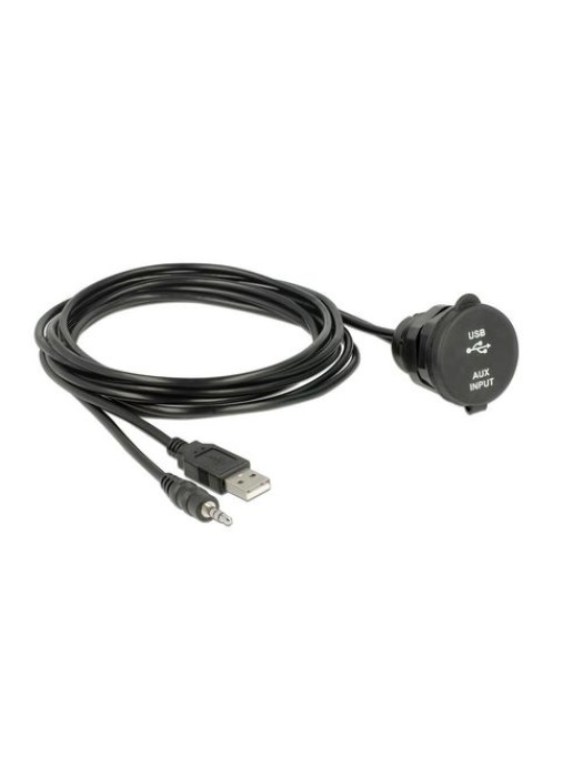 Delock Câble rallonge à encastrer USB 2.0 EASY-USB Jack/USB A - Jack/USB A 2 m