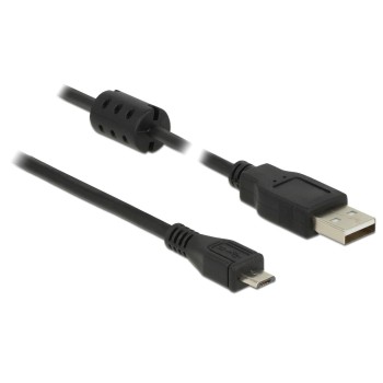 Delock USB2.0 A-MicroB, 2m, Schwarz, für Handy, PDA, Digitalkamera mit Micro-USB Delock USB2.0 A-MicroB, 2m, Schwarz, für Handy, PDA, Digitalkamera mit Micro-USB