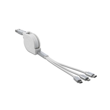 USB2.0-Ladekabel Aufrollkabel, weiss, 0.82m, für USB-MicroB, Typ-C, Apple Lightning USB2.0-Ladekabel Aufrollkabel, weiss, 0.82m, für USB-MicroB, Typ-C, Apple Lightning