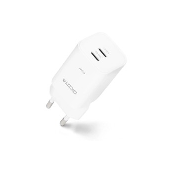 DICOTA 2-port GaN Wall Charger (65W) EU, weiss DICOTA 2-port GaN Wall Charger (65W) EU, weiss