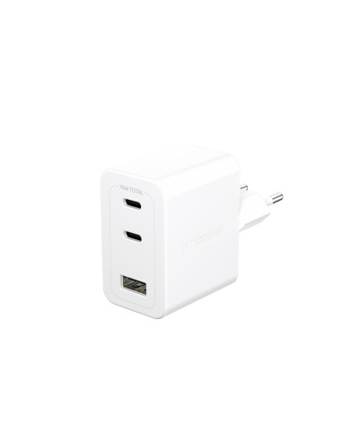 emPower by PanzerGlass Chargeur mural USB Turbo 70 W incl. 2 x USB-C + USB-A Argent Blanc
