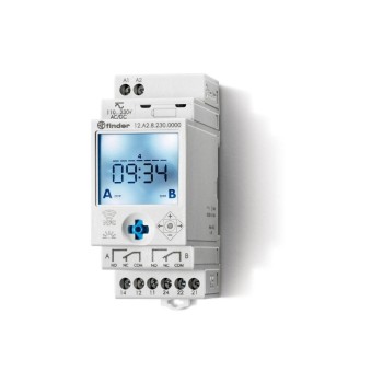 Finder Smart Digital-Astroschaltuhr, 2 Wechsler 16A, 230V, NFC 1min Finder Smart Digital-Astroschaltuhr, 2 Wechsler 16A, 230V, NFC 1min
