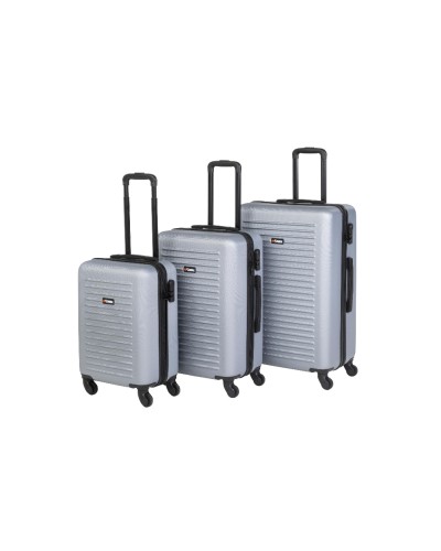 KOOR Set de valises de voyage World Superb 3 pièces, gris argenté