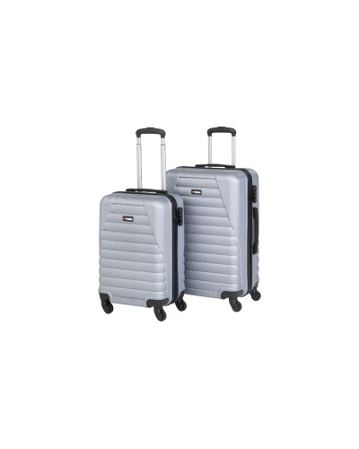 KOOR 2-piece travel suitcase set, silver grey, 36 and 62 litres