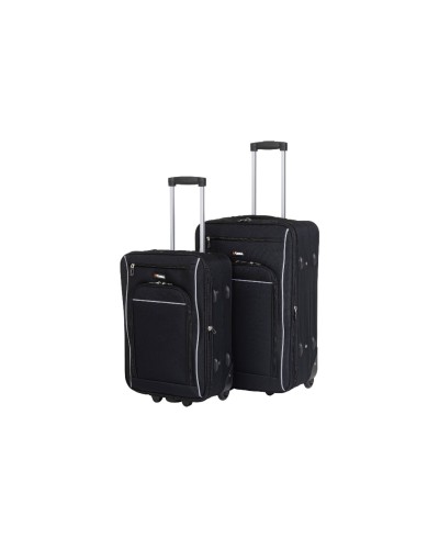 KOOR Set de valises de voyage World soft 2 pièces, noir