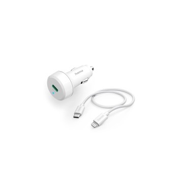 Hama Car Charger Lightning 20W White, 20w, 1m in weiss