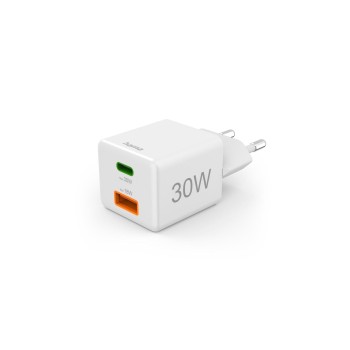 Hama Gan charger USBA USBC 30W, 30W weiss