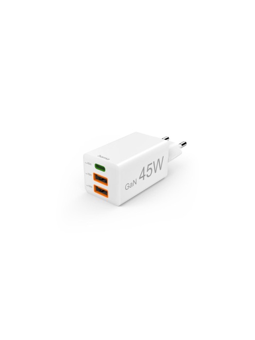Hama Gan charger 2x USBA 1x USBC 45W, 45W white
