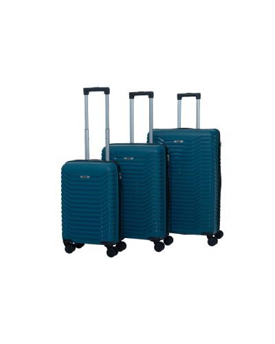 KOOR Set de valises de voyage Manille 3 pièces, pétrole
