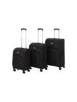 KOOR Set de valises de voyage Tissu 3 pièces, noir