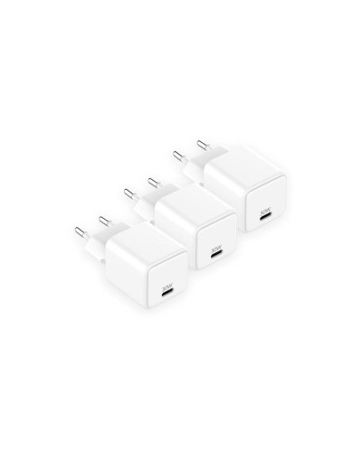 LMP USB-C GaN P.A. 30W 3Pack iPad/iPhone, USB-C max. 30W, QC 3.0 & PD, 3 Pack, white