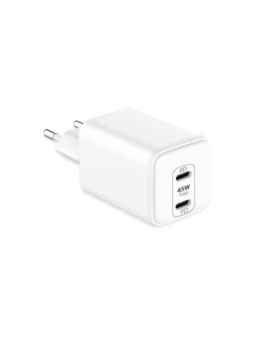 LMP Chargeur mural USB Dual Port GaN Power Adapter 3.0 45W, USB-C