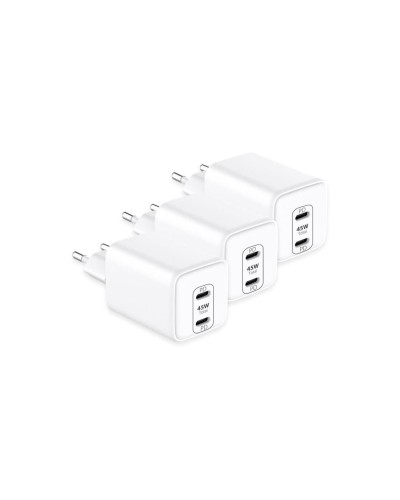 LMP Adaptateur d'alimentation USB-C Dual Port 45 W 3 pièces