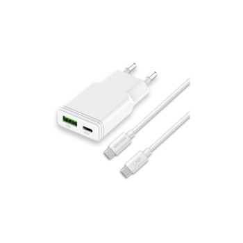 LMP Chargeur mural USB 30W USB-A/C Dual Power Ultra Slim avec 1x câble de charge USB-C