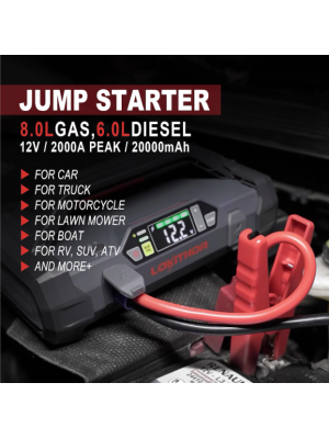 Lokithor Aide au démarrage, power-bank, jump-starter avec display et compresseur, LED Lokithor Aide au démarrage, power-bank, jump-starter avec display et compresseur, LED