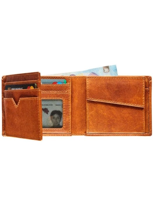 Maverick Portefeuille New Men 11 x 8.8 cm, Cognac