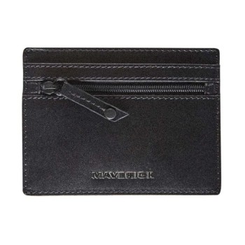 Maverick All Black Portemonnaie, Leder, RFID, schwarz