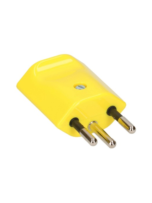 Stecker Typ 12, L+N+PE,, 10 A, 250 V, yellow