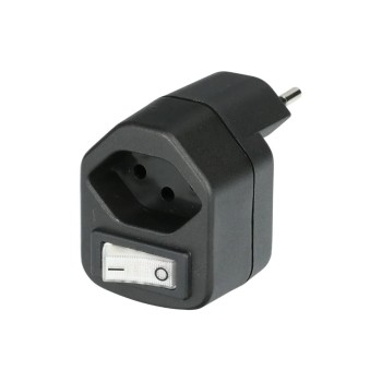 Abzweigstecker 1xT13, with Schalter, black  Abzweigstecker 1xT13, with Schalter, black