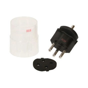 Max Hauri Adaptateur fixe Schuko – T23 IP44, Noir Max Hauri Adaptateur fixe Schuko – T23 IP44, Noir