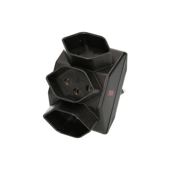 Abzweigstecker / Steckertyp: Typ 12, Steckdosen 3x Typ 13 black  Abzweigstecker / Steckertyp: Typ 12, Steckdosen 3x Typ 13 black