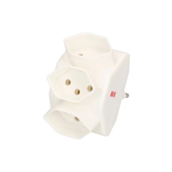 Abzweigstecker / Steckertyp: Typ 12, Steckdosen 3x Typ 13 white Abzweigstecker / Steckertyp: Typ 12, Steckdosen 3x Typ 13 white