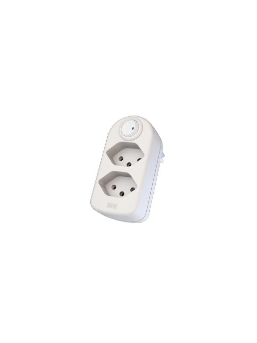 Max Hauri Connecteur multiple maxADAPT 2 x T13 avec interrupteur, Blanc