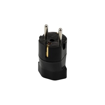 Adapter 2-Pol Schweiz T21 auf Schuko Dose, black , 250V, 16A, Schutzklasse II Adapter 2-Pol Schweiz T21 auf Schuko Dose, black , 250V, 16A, Schutzklasse II
