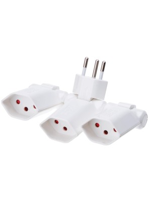 Clip-Clap 3x T13 multi plug, white, rotatable 180 ° vertically Clip-Clap 3x T13 multi plug, white, rotatable 180 ° vertically