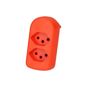 Abzweigstecker maxADAPTturn 2x Typ 13, fl-orange drehbar BS Abzweigstecker maxADAPTturn 2x Typ 13, fl-orange drehbar BS