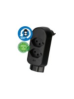 Abzweigstecker maxADAPT 2+1xT13, drehbar, drehbar 320°, black , Green & Fair