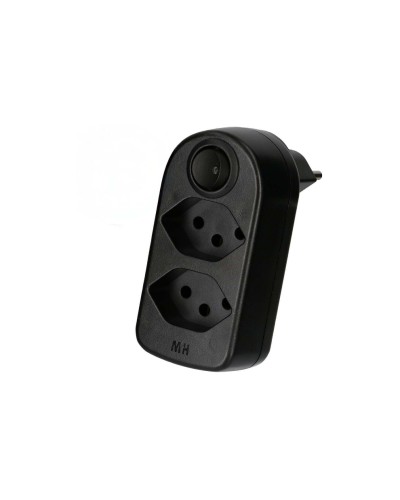 Abzweigstecker ADAPT 2xT13 black , drehbar, Green + Fair