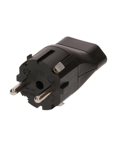 Adapter 2-Pol Schweiz T21 auf Schuko, black , 250V, 16A