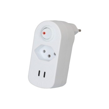 Abzweigstecker ADAPT 1x Typ 13 USB-C/C, 20W ws drehbar Green+Fair