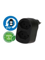 Abzweigstecker ADAPT 2x Typ 13, schwarz drehbar Green+Fair