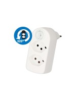 Abzweigstecker ADAPT 2x Typ 13, weiss drehbar Schalter