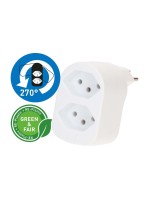 Abzweigstecker ADAPT 2x Typ 13, weiss drehbar Green+Fair