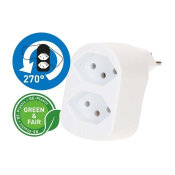 Max Hauri Connecteur multiple ADAPT 2x type 13 blanc rotatif Green+Fair Max Hauri Connecteur multiple ADAPT 2x type 13 blanc rotatif Green+Fair